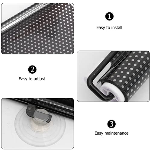 Sewroro Dark Blue Curtains Window Shades Blackout Blind Shade With Suction Cups Portable Window Cover Curtain For Home Office Car 125X58Cm Black Roman Window Shades #TOP4