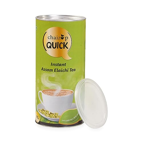 Image of Chaizup Quick 1 Min Instant Assam Elaichi Tea Premix - 1kg Can | Assam Elaichi Tea Flavours | Approx. 72 Servings | 1kg