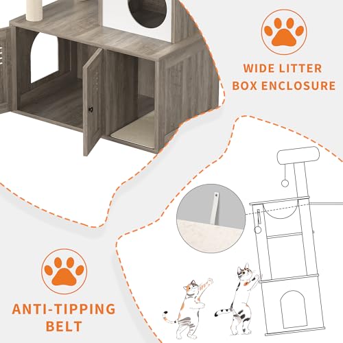 Árbol para gatos con escondite para arena y rascadores miniatura 3