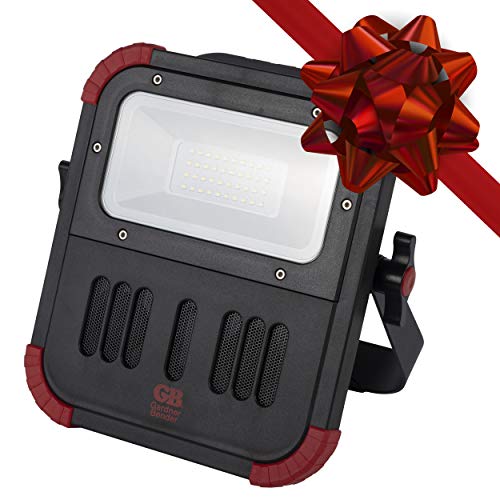 Weekly Top Sale Gardner Bender GWL-20BT 20 watt LED Portable Bluetooth Speaker Work Light, Black and Red