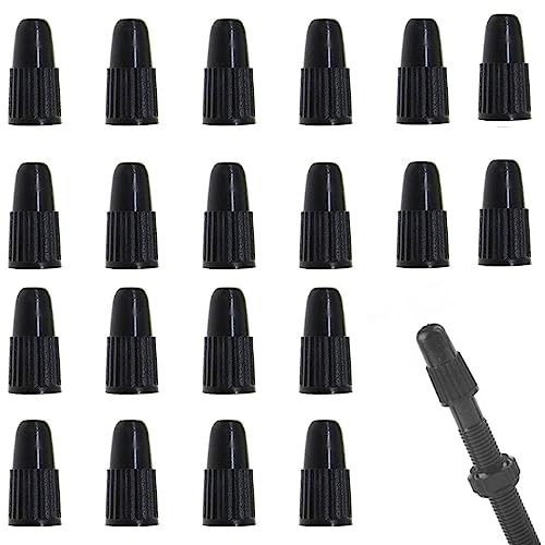 PLABBDPL 20 pcs Casquillos de Válvula para Bicicletas Cubiertas de Polvo Francés Tapas de Válvulas Adaptador de Válvula de Bicicleta Tapas de Válvula Plástica Tuerca Negro para Bici Bicicleta