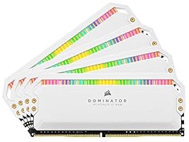 Corsair Dominator Platinum RGB 64GB (4x16GB) DDR4 3200MHz C16 Desktop Memory (12 Ultra-Bright CAPELLIX RGB LEDs, Patented Dual-Channel DHX Cooling Technology, Intel XMP 2.0 Support) White