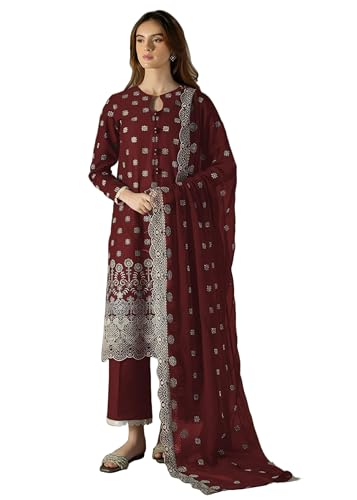Costume pakistanais indien georgette léger - Évitez l'inconfort avec cette tenue brodée 13704