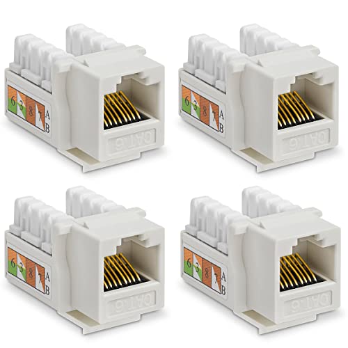 4X Cat6 Keystone Rj45 Modul Buchse 250 Mhz Werkzeuglos Kupplung Netzwerkkabel Einbaubuchse Für Verlegekabel Patchpanel Netzwerkdose
