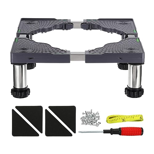 PATIKIL Mini Fridge Stand, 4 Strong Feet Laundry Stand Base Multi-Functional Adjustable Base Tray Anti-Vibration for Refrigerator Washing Machine Dryer Dishwasher AC, 5.5"-6.7" Height
