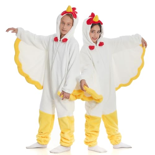 HSCTEK Chicken Onesie Costume Kids Rooster Pajamas Cosplay Blanket Pjs 678