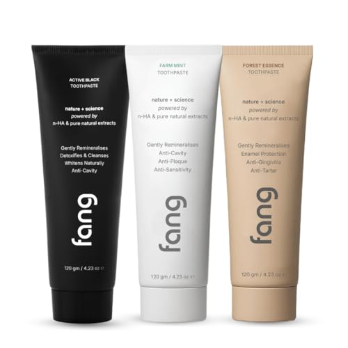 Image of Toothpaste Combo Pack |Fluoride Free Hydroxyapatite, Teeth Whitening, Heals Sensitive Teeth, Fights Cavities, Gum Diseases, Bad Breath, SLS & Chemical Free (Pack of 3, Farm Mint, Forest Essence & Activated Charcoal Toothpaste)