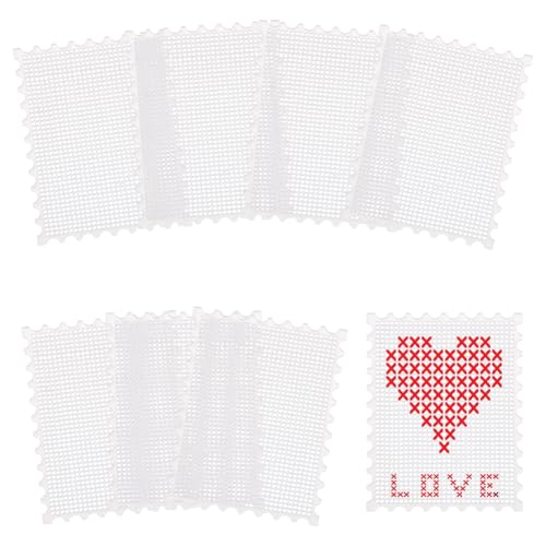 FREEBLOSS 8Pcs Cross Stitch Blanks Acrylic Blanks for Embroidery Cross Stitch Supplies for Stitching Practice Wood Cross Stitch Fabric Counted Cross Stitch