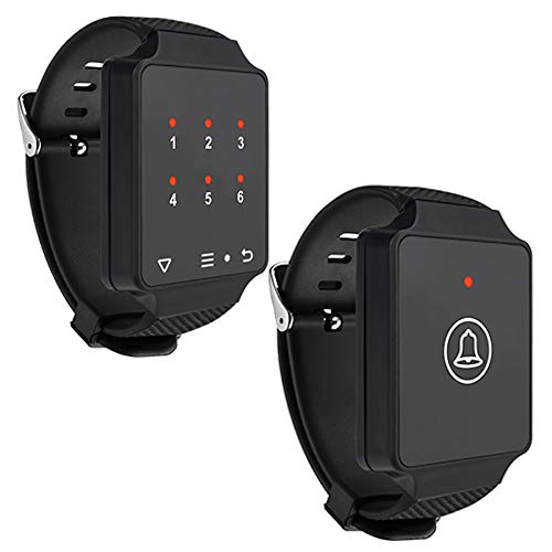 Set de cuidado para parejas mayores con función de grabación, inalámbrico: 1 x receptor de teléfono WL de W7 + 1 x transmisor de pulsera WL de EW1. Cuidado de la casa. Inalámbrico, alcance: 100 m