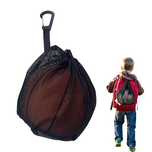 AONAYO Ballsack,Ballnetz 1 Ball,Ballnetz,Basketball Tasche Fußball Netzbeutel, Tragbare Sporttasche Für Kinder Und Erwachsene,Tragbare Faltbar Mit Kordelzug Für Fußball Tennis Kinder Erwachsene