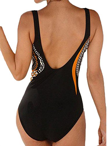 HAPPY-SAILED-Damen-Badeanzug-Drucken-Push-Up-Bademode-Bauchweg-Badeanzuge-Swimsuit-S-XXL