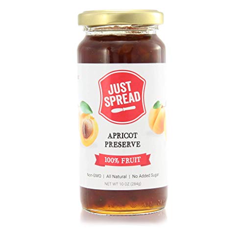 Just Spread Apricot Preserve 100% Fruit 10 OZ (Pack of 1)