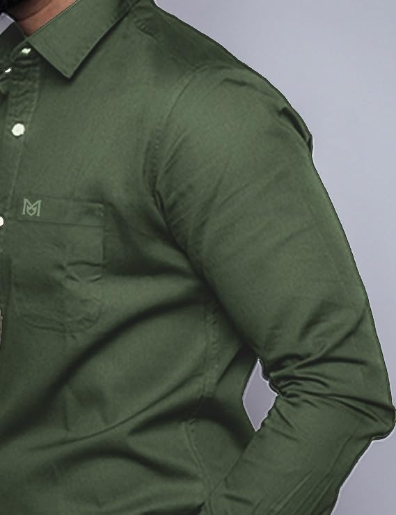 Image of Men's Slim Fit 100% Cotton Solid Full Sleeve Shirt | Premium Casual & Formal Wear for Men