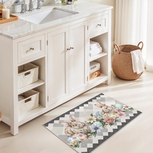 Image of cotiled Area Rug for Living Room, Washable Non-Slip Large Area Rug, Indoor Floor Carpet Low Pile Soft Boho Farmhouse Rug for Bedroom Dining Room Grey 2x3