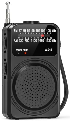 Tendak Radio Portable FM/AM, Radioline Portable Petite avec Excellente Réception, Mini Radio Pile Prend en Charge Batteries Remplacables (AA)