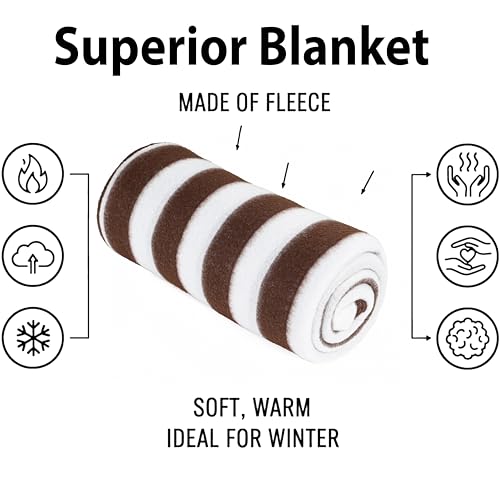 Image of CHANDRAVATI Stylish Polar Fleece Single Bed AC Fleece Wool Blanket - 58x88 Inch || Skin Friendly || (30, Stripe)
