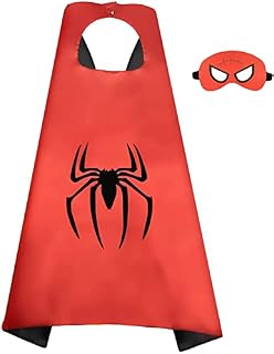 Superhero Mask & Capes Costume for Kids, For Children Age 3 to 10 Years - Boys & Girl Designs - Great Party Favour Toy Spiderman