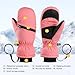 Hotfiary Winter Ski Mittens for Men Women, Waterproof Thermal Snow Mittens with Inside Fleece Lining, Windproof Touchscreen Ski Gloves with Anti-Slip PU Palm and Zipper Pocket for Snowboarding