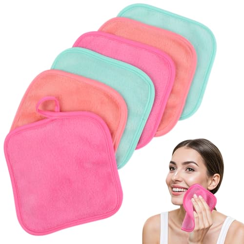 KinHwa Microfaser Waschlappen Make-up Entferner Tuch Waschbar Abschminktücher Ultraweich Waschlappen Gesicht Wiederverwendbar 16x16cm 6 Pack