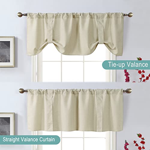 Home Queen VA-STRAP-R-5418-NATURE Tie Up Curtain Valance Window Topper thumb #1
