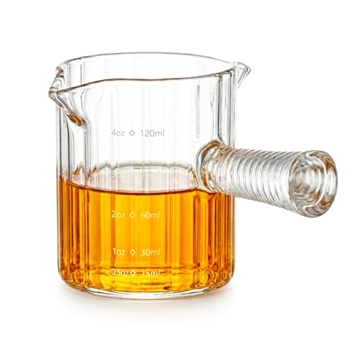 Jigger de vidrio para barman con mango de acero inoxidable multiunidad 2