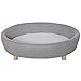 Pawhut Sofá Cama para Mascotas Perros Pequeños Medianos Gatos con Cojín Acolchado extraíble Patas Madera Bordes Elevados 81x61x24 cm Gris