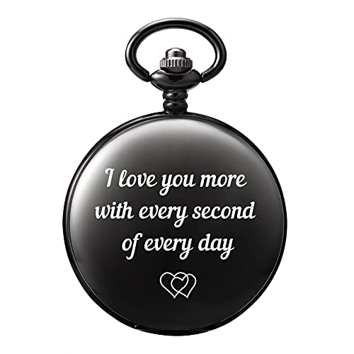 Image of TREEWETO Pocket Watch to Husband Wife Boyfriend Girlfriend Birthday Personalized Engraving Gifts for Men Women Valentine's Day Christmas