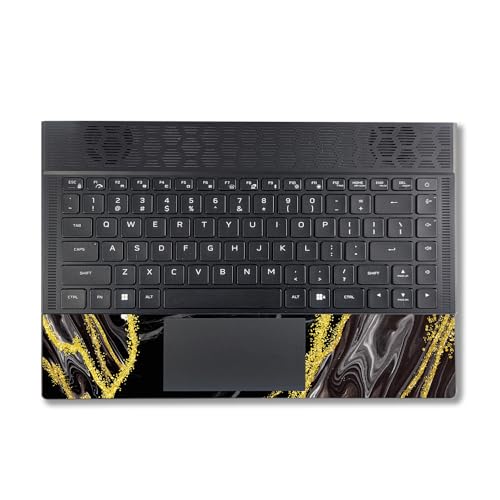 Image of MightySkins Skin Compatible With Alienware X14 R2 (2023) Full Wrap Kit - Black Marble Glitter | Protective, Durable, and Unique Vinyl Decal wrap cover | Easy To Apply & Change Styles | Made in the USA