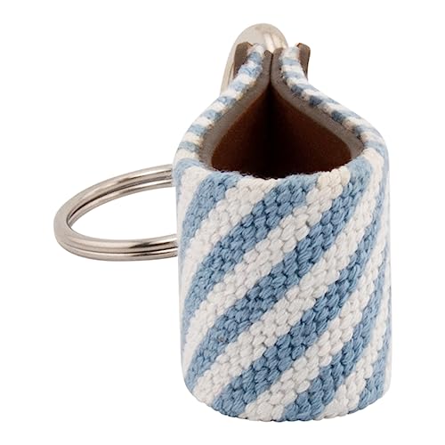 Image of Leather Hand-Stitched Needlepoint Key Fob or Key Chain