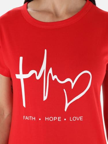 Image of FUNDAY FASHION Women & Girls Cotton Regular Fit Half Sleeves T-Shirt