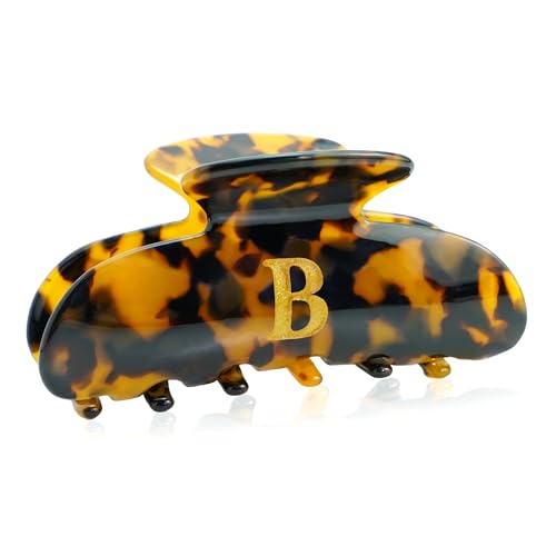 Image of Acrylic Letter Hair Clips for Women -Tortoise Shell Monogram Hair Claw Alphabet Large Hair Clip, Fashion Glitter Claw Clips Elegant And Durable Hair Accessory, Letter B