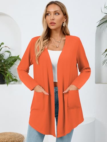 Image of Women's Lightweight Open Front Cardigans Casual Soft Drape Spring Summer Fall Cardigan S-3XL
