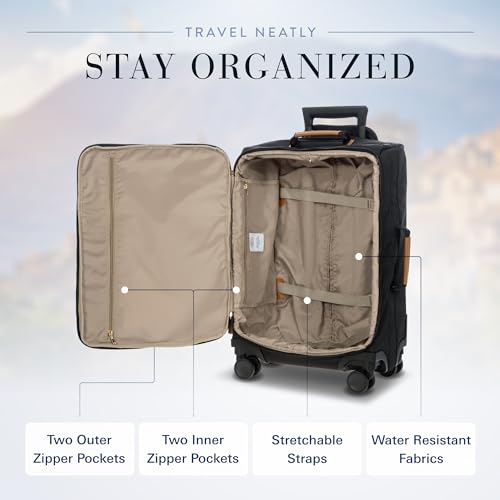Bric's X Travel - Carry-On Luggage Bag with Spinner Wheels - 21 Inch - Luxury Luggage Bag - Black - Image 4