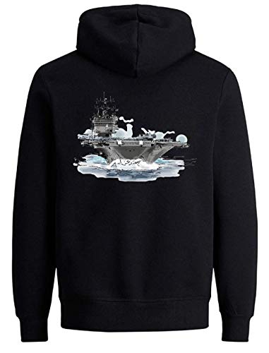 Sweat à capuche militaire contre le froid style graphique porte-avions