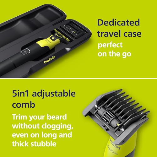 Philips Norelco OneBlade 360 with Connectivity Hybrid Face + Body, Electric Beard Trimmer, Shaver and Body Groomer Kit with 360 Blade Tech, 1x360 Blade, 5-in-1 Comb, Travel Case, Model QP4631/90 - Thumbnail 7