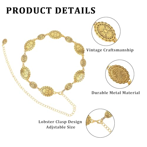 Western Belts for Women Metal Concho Gold Waist Belt for Women Fashion Cowgirl Chain Women Belts for Jeans Dress Y2k Belt Body Chain3