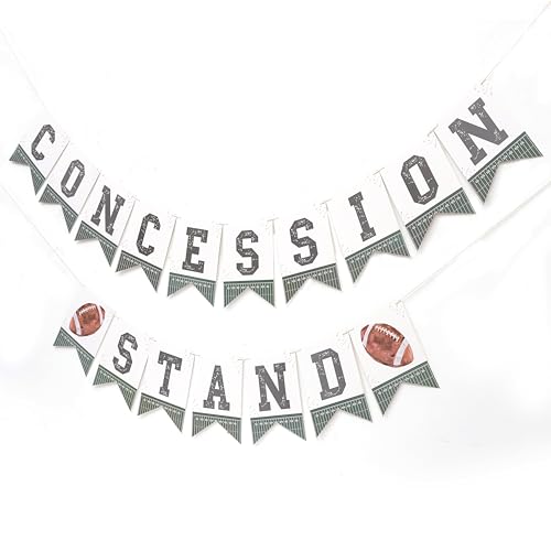Image of Football Concession Stand Banner - Green Football Party Decoration, Tailgating Party Concession Stand Sign Decoration, Sports Theme Birthday Party Supplies for Boy