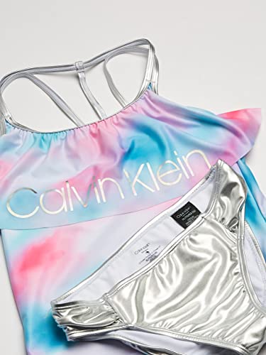 Image of Calvin Klein Girls' One-Piece and Two-Piece Bikini Swimsuits with UPF 50+ Sun Protection, Quick Drying Bathing Suit
