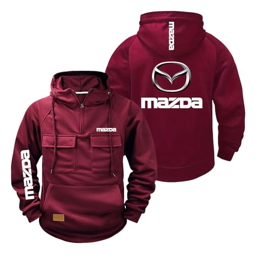 Heren Workout Hoodies Hoody Voor M.az.da Pullover Sportkleding Half Zip Jassen Lange Mouw Sweatshirt Baggy Jassen Hooded Outwear-JHS||XXL