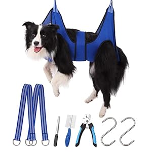 Kkiimatt Dog Grooming Hammock Pet Grooming Hammock Harness for X-Large Dogs, Dog Hammock for Grooming with Clipper/Trimmer, Dog Grooming Supplies Dog Grooming Sling for Nail Clipping/Trimming