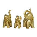 Hecho de porcelana: 3 juegos de decoración de elefante está hecho de porcelana duradera y resistente a los arañazos