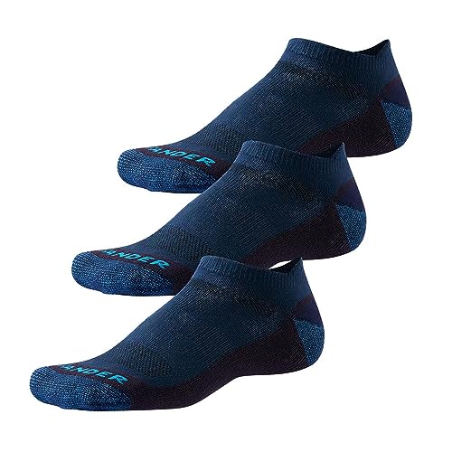 Image of WANDER Merino Wool Ankle Running Hiking Socks 3 Pairs Lightweight Cushioned Sweat-Wicking No Show Athletic Socks Men Women