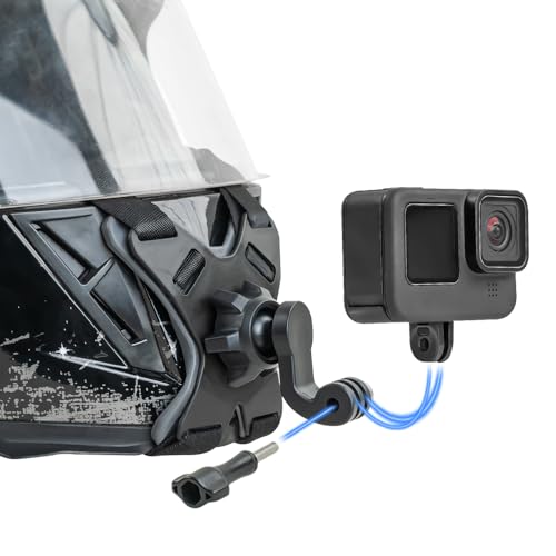 Soporte de casco de moto para barbilla que elimina vibraciones en camaras de accion