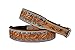 Affilare Leather Dog Collar Western Style Heavy Duty Hand Tooled Adjustable Padded Soft for Puppies and Big Dogs 10AB106-M,Teal Tan Brown Black,Medium (17'-21' Middle Notch at 19')