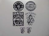  MG602 / Aufkleber Set - Breite je Sticker ca. 5,5cm Biker Motorrad Club Motorcycles Rocker Chopper Old School SOA Sons of Anarchy Samcro Vintage Retro Custom Skull Bobber Chopper