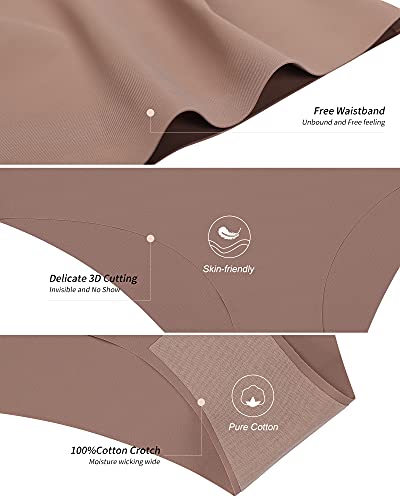 Image of DEANGELMON Seamless Underwear for Women No Show Bikini Panties Comfortable Stretch Invisible Ladies Hipster Briefs