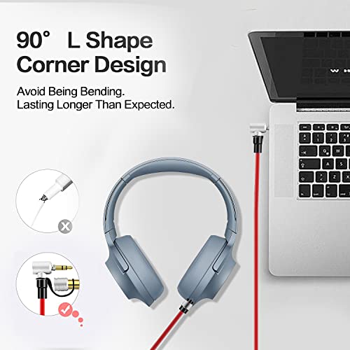 Toxaoii 3.5mm to 3.5mm & 6.5mm Replacement Audio Aux Auxiliary Cable Wire Compatible with Monster Beats by Dr Dre Solo Pro Detox Edition Headphones Extension Cord (Red - Image 2