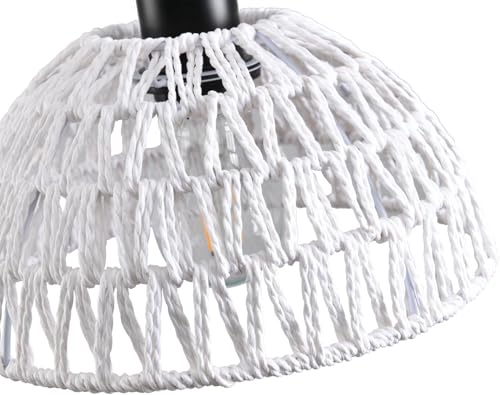 Image of Artica Rattan Ceiling Lamp - Modern Hanging Light Fixture for Bedroom, Living Room & Home Decoration | Rattan Pendant Ceiling Light (White)