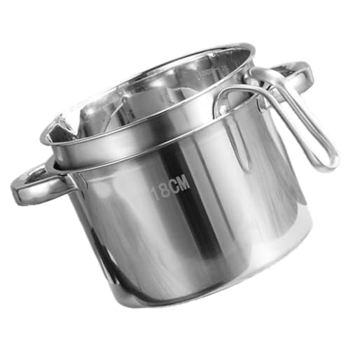 Garneck 1set Stainless Steel Double Boiler Pot Melting Pot for Cheese Butter Heating for Home Baking Lightweight Cookware for Sauces Desserts
