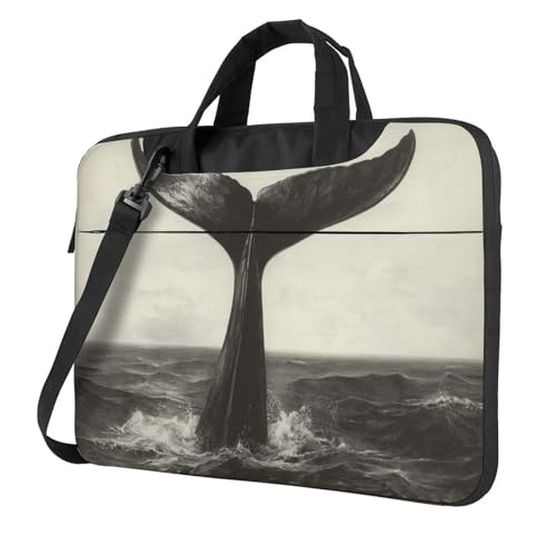 Sacoche pour ordinateur portable 15,6 pouces Whale Tail, le cadeau utile pour actifs